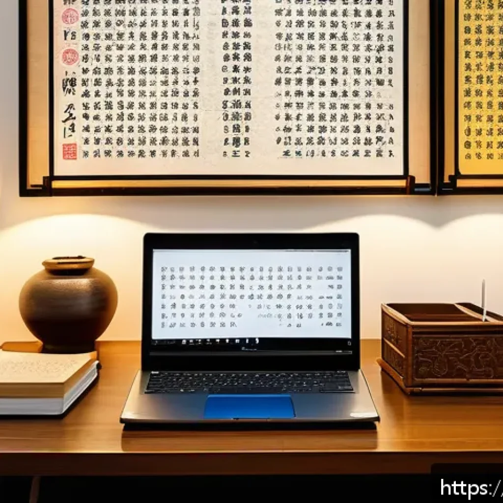 번역 문학의 의미 - A sophisticated scene of a multilingual translator’s workspace: an elegant wooden desk cluttered wit...