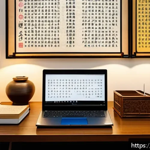 번역 문학의 의미 - A sophisticated scene of a multilingual translator’s workspace: an elegant wooden desk cluttered wit...
